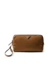 Prada Re-nylon Pouch In Brown