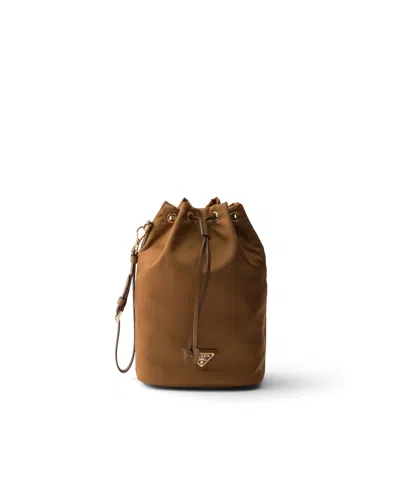 Prada Pouch Aus Re-nylon In Brown