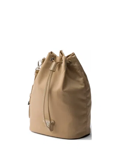 Prada Re-nylon Pouch In Brown