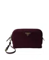 Prada Re-nylon Pouch In Burgundy