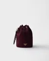 Prada Drawstring Shoulder Bag In Burgundy