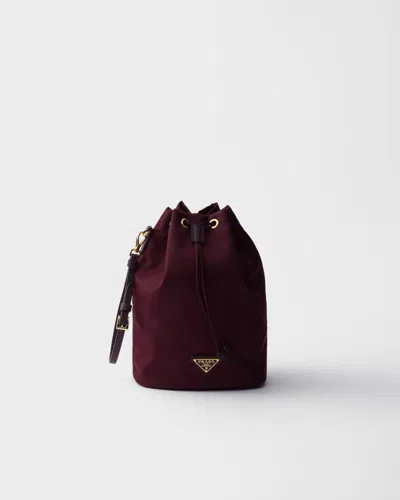 Prada Pouch Aus Re-nylon In Burgundy