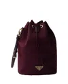 Prada Re-nylon Pouch In Burgundy