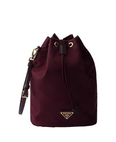 Prada Re-nylon Pouch In Burgundy