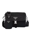 Prada Re-nylon And Saffiano Leather Shoulder Bag In Black