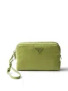 Prada Re-nylon Pouch In Green