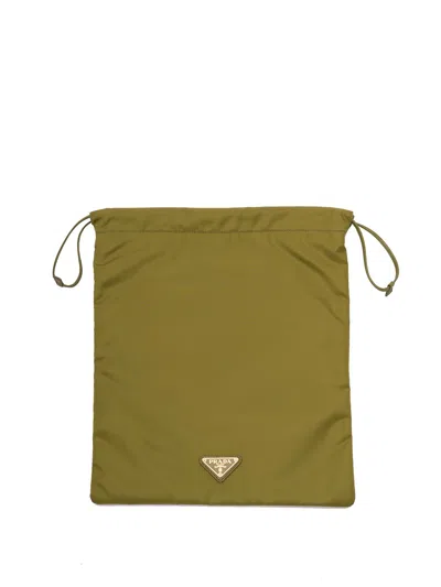 Prada Re-nylon Pouch In Green