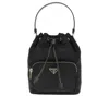 Prada Re-nylon ' Duet' Bucket Bag In Black