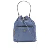 Prada Bucket Bag Adjustable Strap Top Handle In Blue