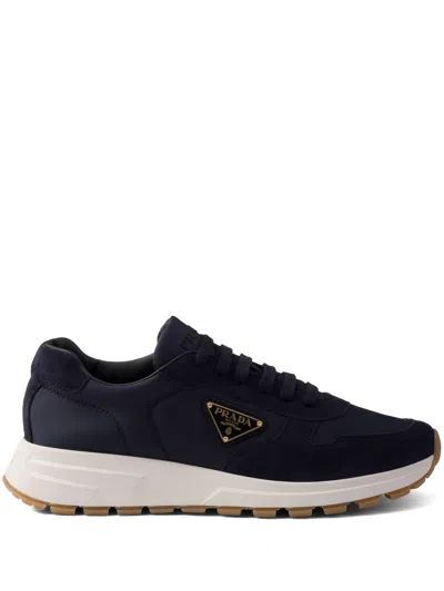 Prada Logo-laced Casual Sneakers In Ultramarine