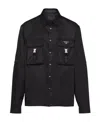 Prada Pockets-detail Re-nylon Shirt In Black