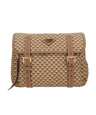 Prada Re-nylon Cross Body Bag In Brown