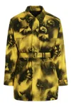Prada Belted Nylon Parka With Collared Neck