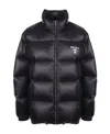 Prada Re-nylon Puffer Jacket In Black