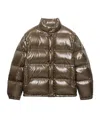 Prada Medium Weight Down Jacket With High Collar In Brown