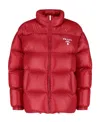 Prada Red Recycled Nylon Down Jacket In Red