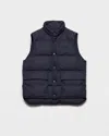 Prada Mens Blue Re-nylon Quilted Shell-down Gilet In Blue