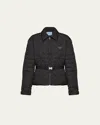 Prada Re-nylon Cropped Jacket In Nero