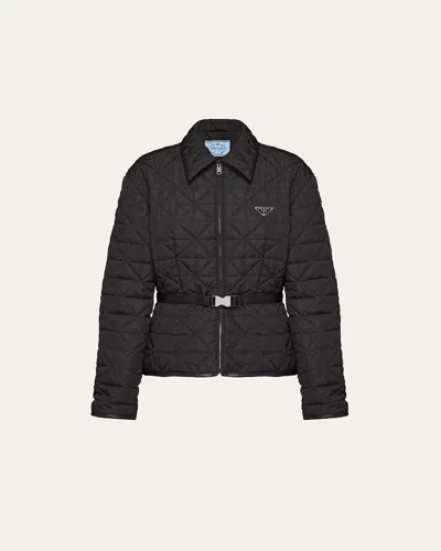 Prada Re-nylon Cropped Jacket In Black