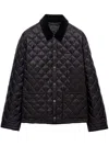 Prada Quilted Jacket In Re-nylon In Black