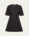 Prada Re-nylon Quilted Mini Dress In Nero