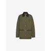 Prada Re-nylon Quilted Corduroy Trim Jacket In Green