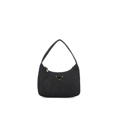 Prada Re-nylon Quilted Shoulder Bag In Black