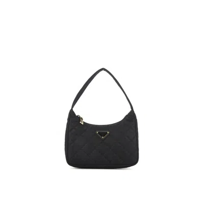 Prada Re-nylon Quilted Shoulder Bag In Black