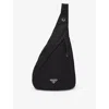Prada Womens Black Re-nylon Recycled-nylon And Leather Backpack In Black