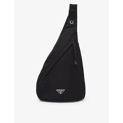 Prada Womens Black Re-nylon Recycled-nylon And Leather Backpack