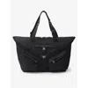 Prada Mens Black Re-nylon Nylon And Leather Tote Bag In Black