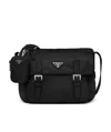 Prada Re-nylon Triangle Logo-plaque Shoulder Bag In Black