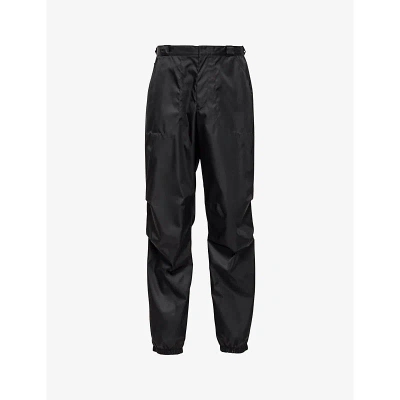 Prada Mens Black Re-nylon Regular-fit Straight-leg Recycled-polyamide Trousers