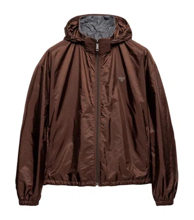 Prada Re-nylon Reversible Jacket In Brown