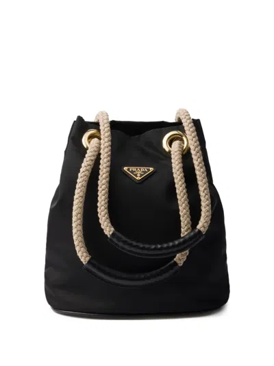 Prada Mariner Re-nylon Small Bucket Bag In Black