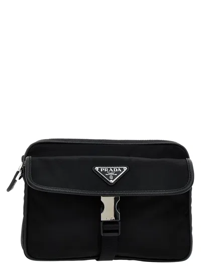 Prada Re-nylon Saffiano Crossbody Bag Crossbody Bags Black