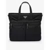 Prada Logoed Tote Bag In Black