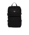 Prada Nylon Backpack With Top Handle And Front Zip In Black