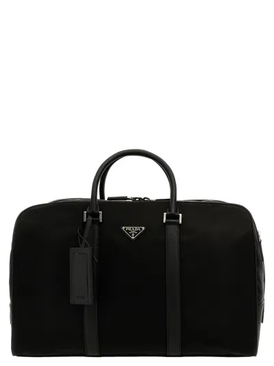 Prada Re-nylon Saffiano Travel Bag Lifestyle Black