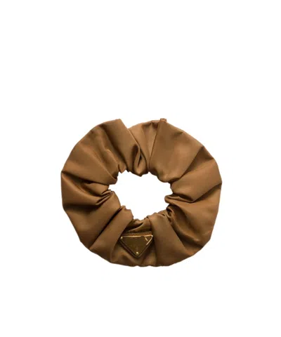 Prada Re-nylon Scrunchie In Brandy