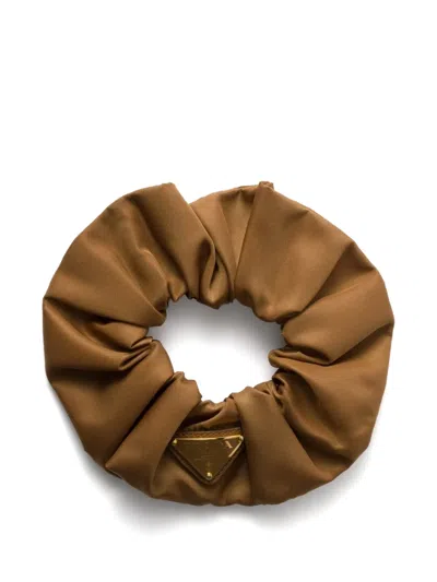 Prada Re-nylon Scrunchie In Brandy
