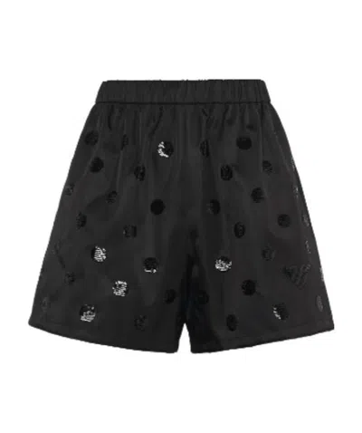 Prada Re-nylon Sequinned Shorts In Black