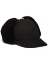 Prada Re-nylon And Shearling Hat In Black