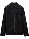 Prada Re-nylon Shirt In Black