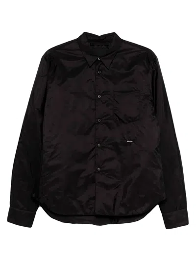 Prada Re-nylon Shirt In Black