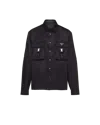 Prada Black Re-nylon Shirt In Black