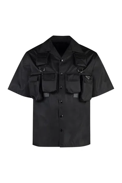 Prada Re-nylon Shirt In Nero