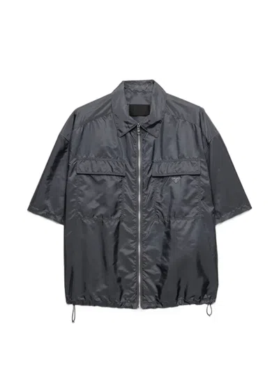 Prada Re-nylon Shirt In Gray