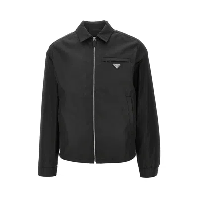 Prada Re-nylon Shirt Jacket In Black