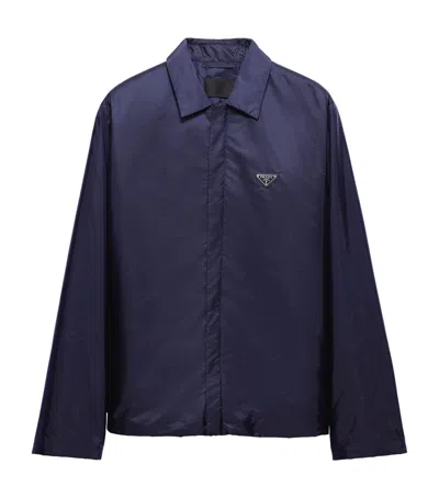 Prada Re-nylon Shirt Jacket In Black